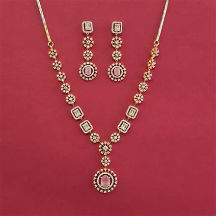American Diamond Classic Necklace with 2 Tone Plating