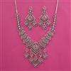 American Diamond Classic Necklace with Rhodium Plating