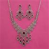 American Diamond Classic Necklace with Rhodium Plating