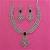 American Diamond Classic Necklace with Rhodium Plating