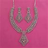 American Diamond Classic Necklace with Rhodium Plating