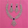 American Diamond Classic Necklace with Rhodium Plating