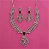American Diamond Classic Necklace with Rhodium Plating