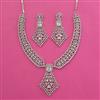 American Diamond Classic Necklace with Rhodium Plating