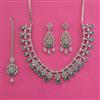American Diamond Classic Necklace with Rhodium Plating