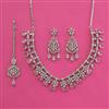 American Diamond Classic Necklace with Rhodium Plating