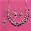 American Diamond Classic Necklace with Rhodium Plating