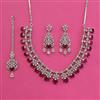 American Diamond Classic Necklace with Rhodium Plating