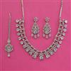 American Diamond Classic Necklace with Rhodium Plating