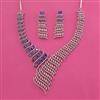 American Diamond Classic Necklace with Rhodium Plating