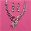 American Diamond Classic Necklace with Rhodium Plating