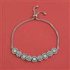 American Diamond Adjustable Bracelet with Rhodium Plating 2 Tone Plating Mehndi Plating