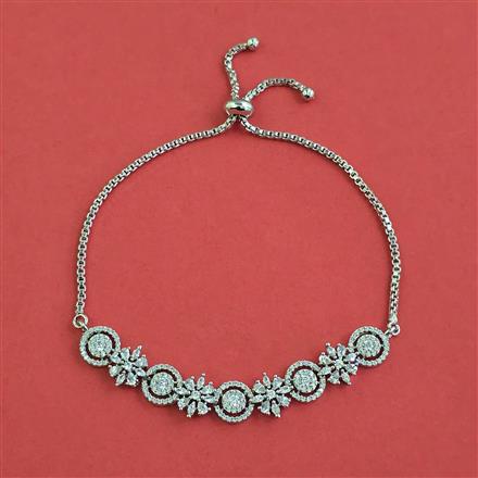 American Diamond Adjustable Bracelet with Rhodium Plating 2 Tone Plating Mehndi Plating