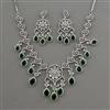 American Diamond Classic Necklace with Rhodium Plating