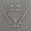 American Diamond Classic Necklace with Rhodium Plating