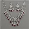 American Diamond Classic Necklace with Rhodium Plating