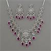 American Diamond Classic Necklace with Rhodium Plating