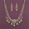 American Diamond Classic Necklace with Rhodium Plating 2 Tone Plating