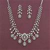 American Diamond Classic Necklace with Rhodium Plating 2 Tone Plating