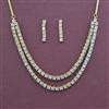 American Diamond Classic Necklace with Rhodium Plating 2 Tone Plating