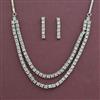 American Diamond Classic Necklace with Rhodium Plating 2 Tone Plating