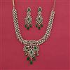 American Diamond Classic Necklace with Mehndi Plating