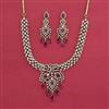 American Diamond Classic Necklace with Mehndi Plating