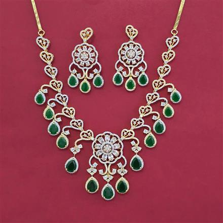 American Diamond Classic Necklace with 2 Tone Plating
