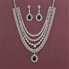 American Diamond Classic Necklace with Rhodium Plating