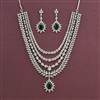 American Diamond Classic Necklace with Rhodium Plating
