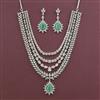 American Diamond Classic Necklace with Rhodium Plating