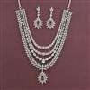 American Diamond Classic Necklace with Rhodium Plating