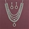 American Diamond Classic Necklace with Rhodium Plating
