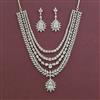 American Diamond Classic Necklace with Rhodium Plating