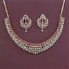 American Diamond Classic Necklace with 2 Tone Plating