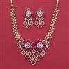 American Diamond Classic Necklace with 2 Tone Plating