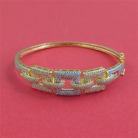 American Diamond Openable kada with Rhodium Plating 2 Tone Plating
