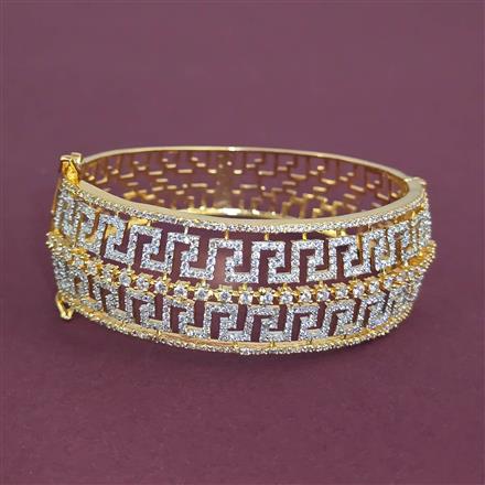 American Diamond Openable kada with Rhodium Plating 2 Tone Plating