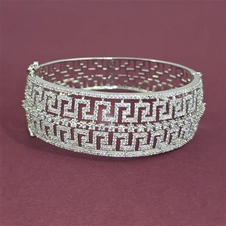 American Diamond Openable kada with Rhodium Plating 2 Tone Plating