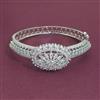 American Diamond Openable kada with Rhodium Plating
