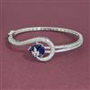 American Diamond Openable kada with Rhodium Plating