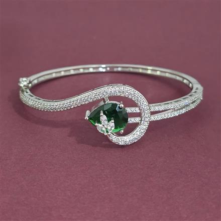American Diamond Openable kada with Rhodium Plating