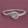 American Diamond Openable kada with Rhodium Plating