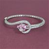 American Diamond Openable kada with Rhodium Plating