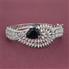 American Diamond Openable kada with Rhodium Plating