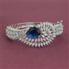 American Diamond Openable kada with Rhodium Plating