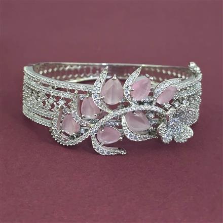 American Diamond Openable kada with Rhodium Plating