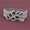 American Diamond Openable kada with Rhodium Plating