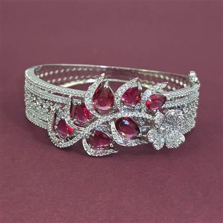 American Diamond Openable kada with Rhodium Plating