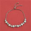 American Diamond Adjustable Bracelet with Rhodium Plating